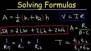 Solving a Formula For a Variable [upl. by Hux]