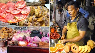 Fruit Bajjis  Very Tasty Evening Snacks At Rajahmundry  Bajji Mixture  Indian Street Food [upl. by Aicel]