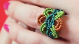 How to Make a Colorful Macrame Ring DIY [upl. by Packer22]