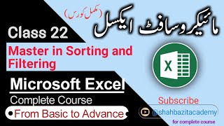 Class 22  Master Sorting and Filtering in Excel  Advanced Excel Sorting amp Filtering Techniques [upl. by Amron]