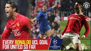 Cristiano Ronaldo  Every UEFA Champions League goal for Manchester United so far  MU v Young Boys [upl. by Asilrak114]