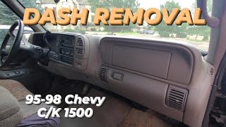 Dash Removal Chevy GMC Truck 1995 1996 1997 1998 [upl. by Yelkreb]