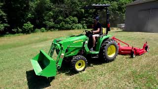 96” FINISH MOWER WORKS ON A 25HP TRACTOR John Deere 3025e [upl. by Chrisman]