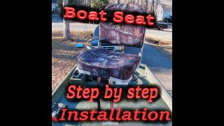 Folding boat seat install  with pedestal and swivel DIY On Seaark 1652 [upl. by Suedaht]