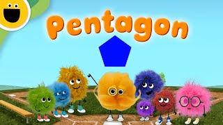 Pentagon  Words with Puffballs Sesame Studios [upl. by Elleinad380]