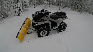 Hard Snow Plowing  Canam Outlander [upl. by Lidah]