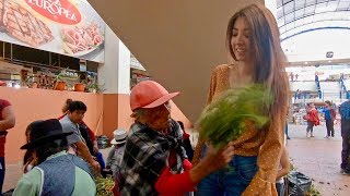 Unintentional ASMR ancient healer gives a quotlimpiaquot or spiritual cleansing at public market Cuenca [upl. by Yslehc]