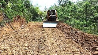 Heavy Equipment Caterpillar Bulldozer Leveling Land For Plantation Roads [upl. by Euqinommod702]