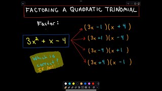 ❖ Factoring Trinomials A quadratic Trinomial by Trial and Error ❖ [upl. by Onairpic393]