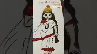 Brahmacharini maa drawing btahmacharanimadrawing viralvideo [upl. by Larry99]