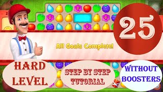 Gardenscapes Level 25  2021 29 moves version solution of Level 25 on Gardenscapes No Boosters [upl. by Htrowslle105]