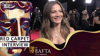 Freya Allan  2024 BAFTAs Red Carpet Interview [upl. by Ellenwad]