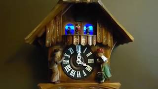 LARGE MUSICAL SWISS CHALET CUCKOO CLOCK [upl. by Sarena924]