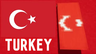 How to make the flag of TURKEY in Minecraft [upl. by Asilet]