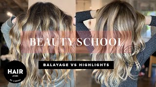 Balayage Vs Highlights  Beauty School  Haircom By LOreal [upl. by Daenis]