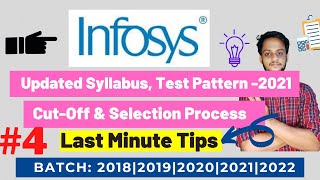 Infosys Updated Syllabus Cutoff amp Selection Process 2021  Last Minute Preparation Guide 2021 [upl. by Bilow657]