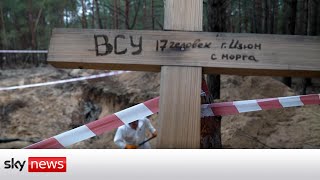 Ukraine War Izyum dead show signs of torture [upl. by Voorhis672]