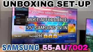 Samsung 2022 Latest Model 55AU7002 55 inches 4K UHD Smart TV Unboxing Setup Review Price [upl. by Feinstein515]