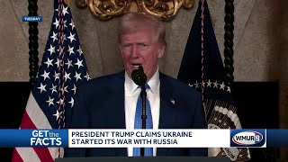 Get The Facts Examining claims President Trump made about UkraineRussia war [upl. by Eremaj]