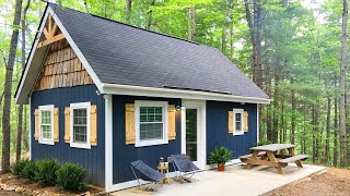 Modern Cabin Nestled in The Blue Ridge Mountains  Lovely Tiny House [upl. by Oryaj]