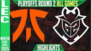 FNC vs G2 Highlights ALL GAMES  LEC Winter Playoffs Round 2 2025  Fnatic vs G2 Esports [upl. by Amis]