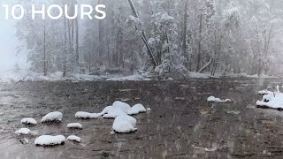 Snowstorm River Sounds for Sleeping amp Relaxing  Blizzard amp Flowing Water Sounds Nature White Noise [upl. by Godfree]