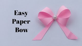 How To Make Bow Out Of Paper  Easy Paper Bow [upl. by Sulakcin]