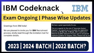 IBM Hiring 2023  2024  Exam Mail Update  Latest Updates Phases Wise Process  IBM Codeknack [upl. by Norvall]