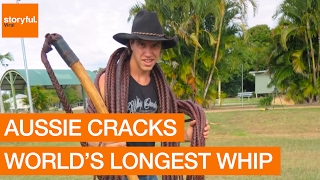 Aussie Cracks Worlds Longest Whip [upl. by Aivilys]