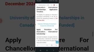 Chancellors International Scholarships in UK 20252026 Fully Funded [upl. by Aynad]