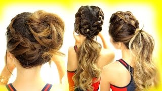 3 ★ Cutest WORKOUT HAIRSTYLES BRAID SCHOOL HAIRSTYLES for Long Medium Hair [upl. by Tseng]