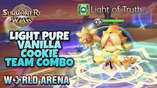 Light Vanilla Cookie Team Combo in World Arena  Summoners War [upl. by Bortman]