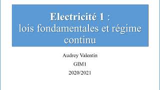 Introduction à lélectricité partie 1 [upl. by Airdnat]