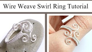 Wire Weaving Jewelry Tutorial  Adjustable Swirl Ring  Wire Wrapped [upl. by Rise]