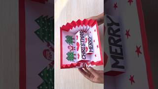 DIY Christmas popup card  Christmas greeting card making easy  Merry Christmas card shorts [upl. by Arnelle735]