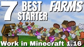 7 EASY Minecraft Starter Farms for Minecraft Survival BEST Minecraft Farms for the Start of a Game [upl. by Philoo]