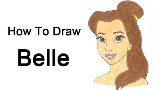 How to Draw Belle from Disneys Beauty and the Beast [upl. by Oneil]