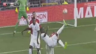 Christian Benteke Amazing Volley Goal  Manchester United vs Liverpool 31 September 2015 [upl. by Bucella987]