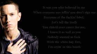 Dr Dre  I Need A Doctor feat Eminem amp Skylar Grey Lyrics Video [upl. by Purpura724]