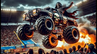 💀 SKELETOR Monster Jam Speed Death Jump  Insane Stunt 🚗 [upl. by Burnside351]