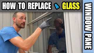 How to Replace a Glass Window Pane Aluminum Frame [upl. by Ycnuahc240]