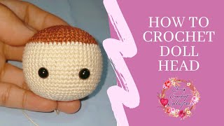 HOW TO CROCHET DOLL HEAD crochethead amigurumi crochetdoll [upl. by Adikam]