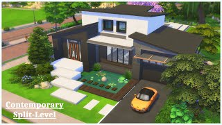 Contemporary SplitLevel Home  The Sims 4  House Build [upl. by Eidorb744]