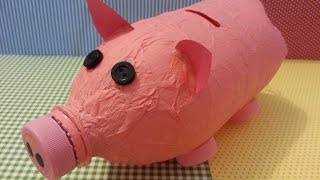 TUTORIAL SALVADANAIO con una BOTTIGLIA di plastica rIcIcLoDiY [upl. by Ecirbaf776]