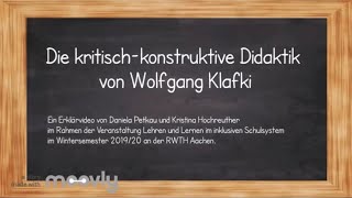 Die kritischkonstruktive Didaktik von Wolfgang Klafki [upl. by Maddis406]