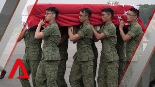 Aloysius Pangs body arrives in Singapore honoured with homecoming ramp ceremony [upl. by Suez504]