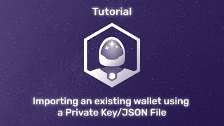 Importing an existing wallet using a Private KeyJSON File [upl. by Nahc]