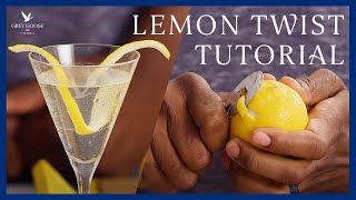 How to Make a Lemon Twist Cocktail Garnish  Grey Goose Vodka [upl. by Kcirdek]