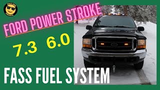 Ford 73 and 60 Powerstroke Diesel FASS Fuel Filter System Lift Pump Installation Airdog Comparison [upl. by Mungo]