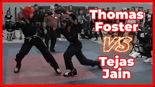 Boys Black Belt Point Fighting Thomas Foster VS Tejas Jain  Ontario Grand Nationals 2023 [upl. by Aidyn]